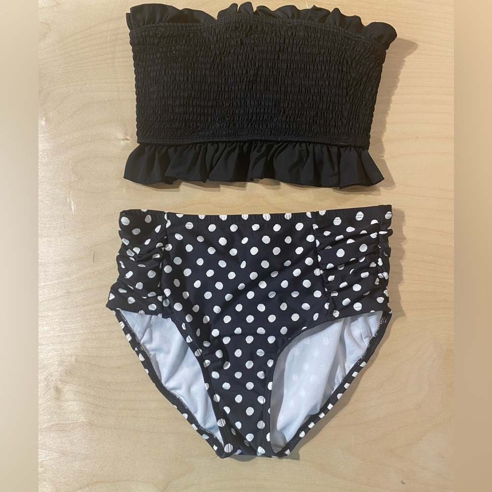 Clean Water Black Polka Dot Bikini Set Medium (DS)